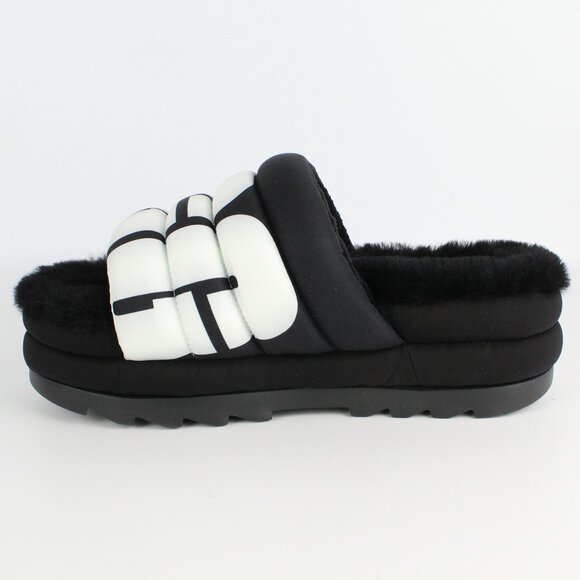 UGG Shoes - NEW UGG Maxi Genuine Shearling Sporty Logo Slide Sandals,